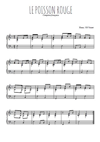 Téléchargez l'arrangement pour piano de la partition de Le poisson rouge en PDF